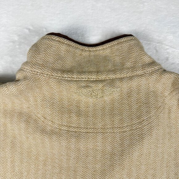 Straight Down 1/4 Zip Pullover Sweater Beige Men's Large Golf Fall Casual - Picture 6 of 7